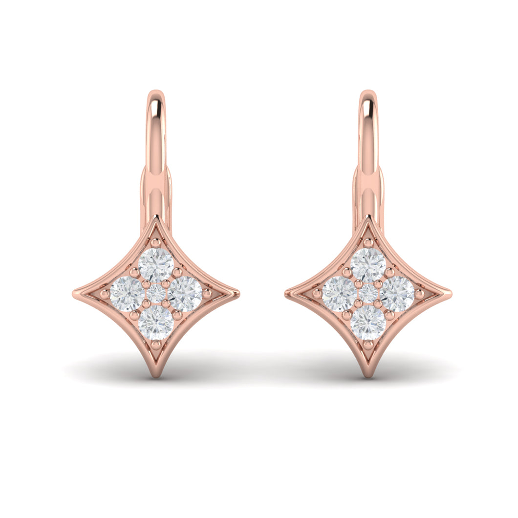 Vlora Estrella 14K Diamond Vlora Star Channel Set Huggie Earrings (0.46CTW)