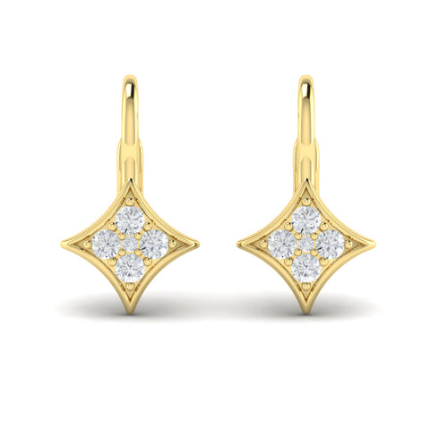 Vlora Estrella 14K Diamond Vlora Star Channel Set Huggie Earrings (0.46CTW)