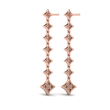Load image into Gallery viewer, Vlora Estrella 14K Diamond Star Long Drop Statement Earrings (0.58CTW)