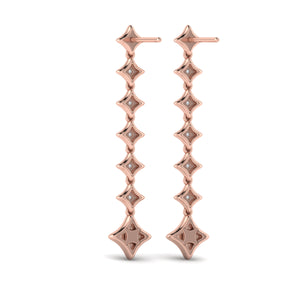 Vlora Estrella 14K Diamond Star Long Drop Statement Earrings (0.58CTW)