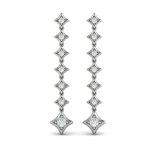 Load image into Gallery viewer, Vlora Estrella 14K Diamond Star Long Drop Statement Earrings (0.58CTW)