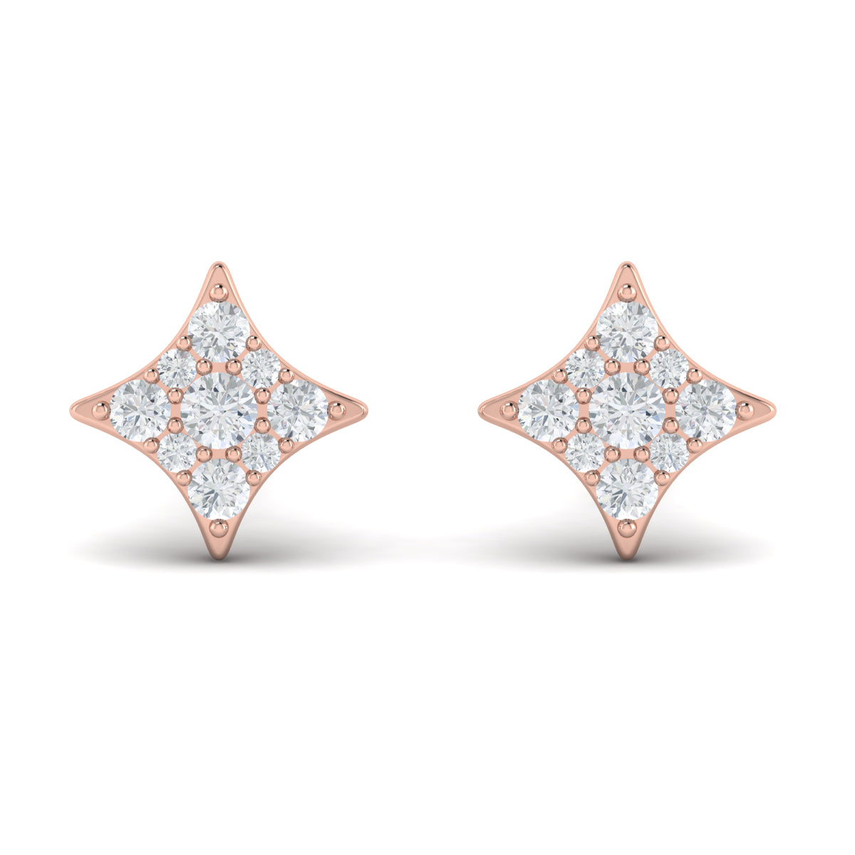 Vlora Estrella 14K Diamond Cluster Floral Vlora Star Motif Stud Earrin