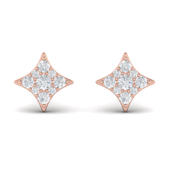 Vlora Estrella 14K Diamond Cluster Star Stud Earrings (Diamond 0.29CTW)