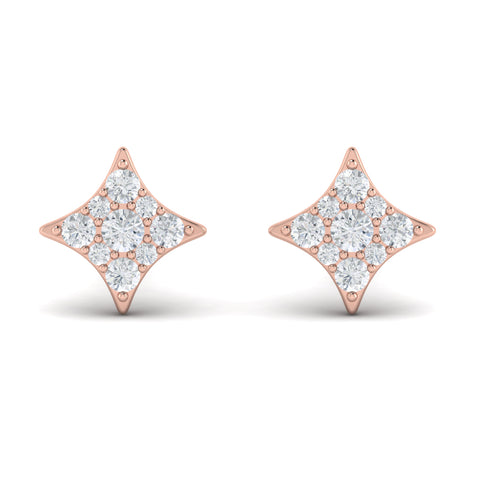 Vlora Estrella 14K Diamond Cluster Star Stud Earrings (Diamond 0.29CTW)