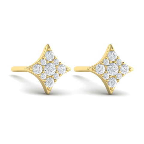 Vlora Estrella 14K Diamond Cluster Star Stud Earrings (Diamond 0.29CTW)