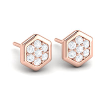 Load image into Gallery viewer, Vlora Serafina 14K Gold Diamond Cluster Honeycomb Stud Earrings (0.35CTW)
