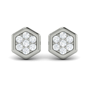 Vlora Serafina 14K Gold Diamond Cluster Honeycomb Stud Earrings (0.35CTW)