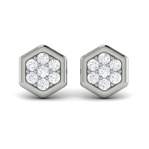 Vlora Serafina 14K Gold Diamond Cluster Honeycomb Stud Earrings (0.35CTW)