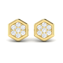 Load image into Gallery viewer, Vlora Serafina 14K Gold Diamond Cluster Honeycomb Stud Earrings (0.35CTW)