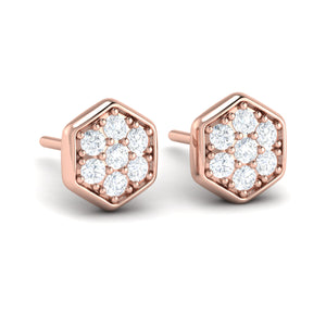 Vlora Serafina 14K Gold Diamond Cluster Honeycomb Stud Earrings (0.56CTW)