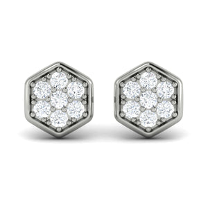 Vlora Serafina 14K Gold Diamond Cluster Honeycomb Stud Earrings (0.56CTW)