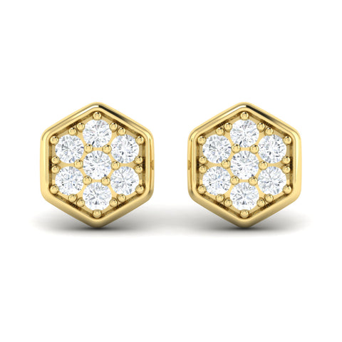 Vlora Serafina 14K Gold Diamond Cluster Honeycomb Stud Earrings (0.56CTW)