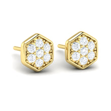 Load image into Gallery viewer, Vlora Serafina 14K Gold Diamond Cluster Honeycomb Stud Earrings (0.56CTW)