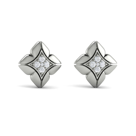 Vlora Estrella 14K Diamond Cluster Floral Vlora Star Motif Stud Earrings (0.15CTW)