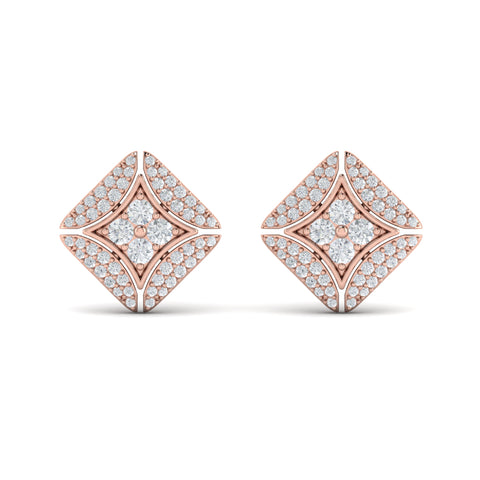 Vlora Estrella 14K Diamond Vlora Star with Channel Set Diamond Cluster Stud Earrings (0.7CTW)