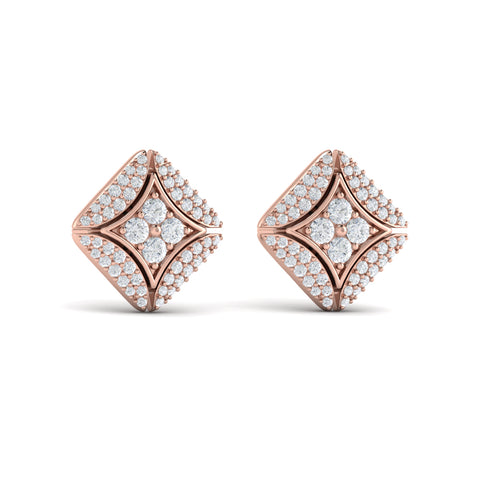 Vlora Estrella 14K Diamond Vlora Star with Channel Set Diamond Cluster Stud Earrings (0.7CTW)