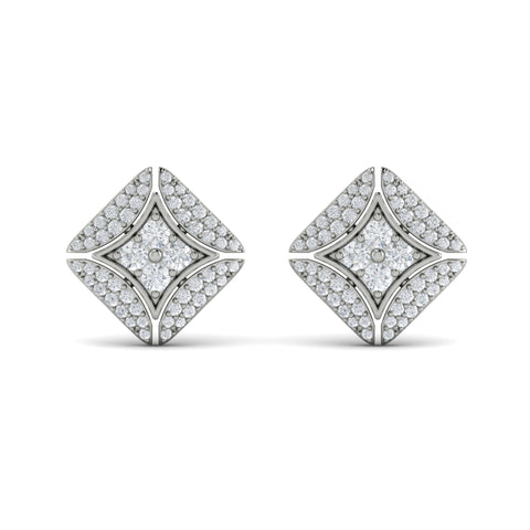 Vlora Estrella 14K Diamond Vlora Star with Channel Set Diamond Cluster Stud Earrings (0.7CTW)