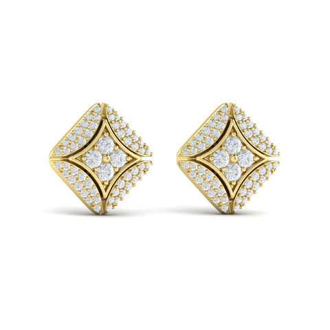 Vlora Estrella 14K Diamond Vlora Star with Channel Set Diamond Cluster Stud Earrings (0.7CTW)