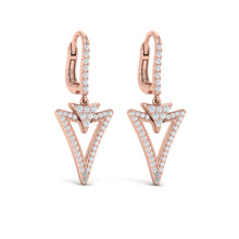 Load image into Gallery viewer, Vlora Miravel 14K Diamond Baguette Double Trinity Huggie Earrings (0.6CTW)