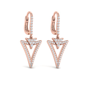Vlora Miravel 14K Diamond Baguette Double Trinity Huggie Earrings (0.6CTW)