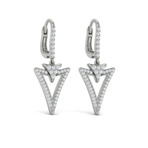 Vlora Miravel 14K Diamond Baguette Double Trinity Huggie Earrings (0.6CTW)