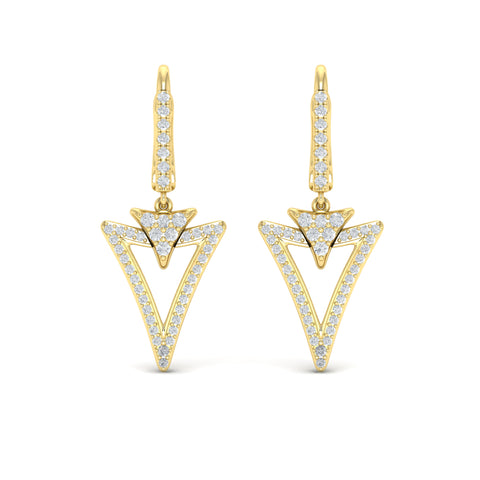 Vlora Miravel 14K Diamond Baguette Double Trinity Huggie Earrings (0.6CTW)