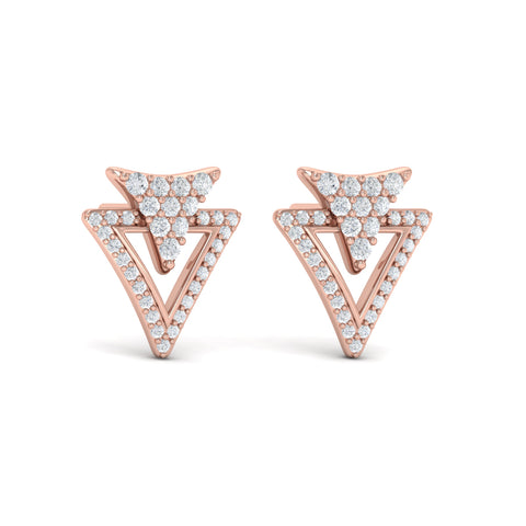 Vlora Miravel 14K Diamond Double Trinity Open Stud Earrings (0.83CTW)