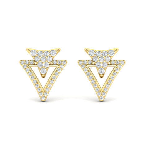 Vlora Miravel 14K Diamond Double Trinity Open Stud Earrings (0.83CTW)