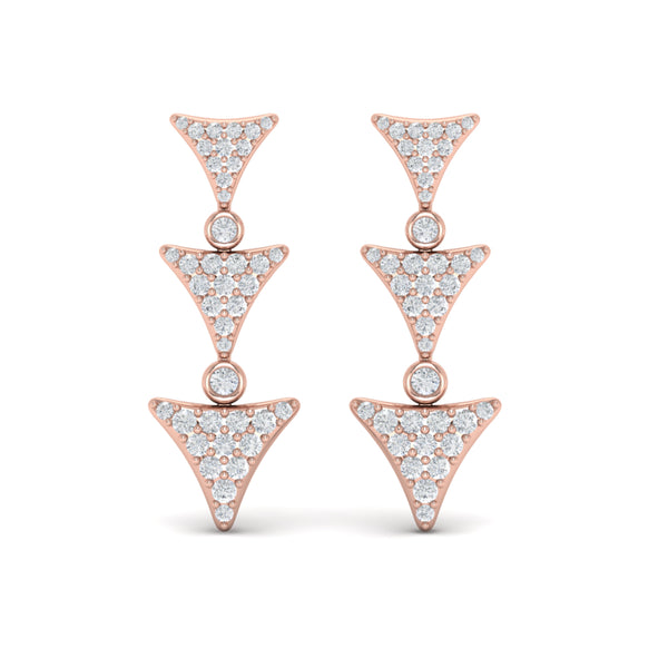 Vlora Serafina 14KDiamond Trinity Drop Statement Earrings (0.71CTW)