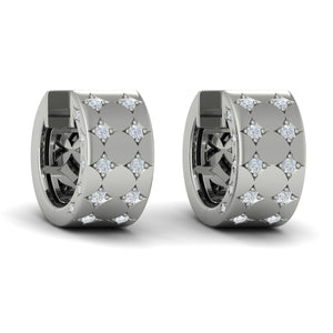 Vlora Estrella 14K Diamond Double Row Vlora Star Motif Huggie Hoop Earrings (0.37CTW)