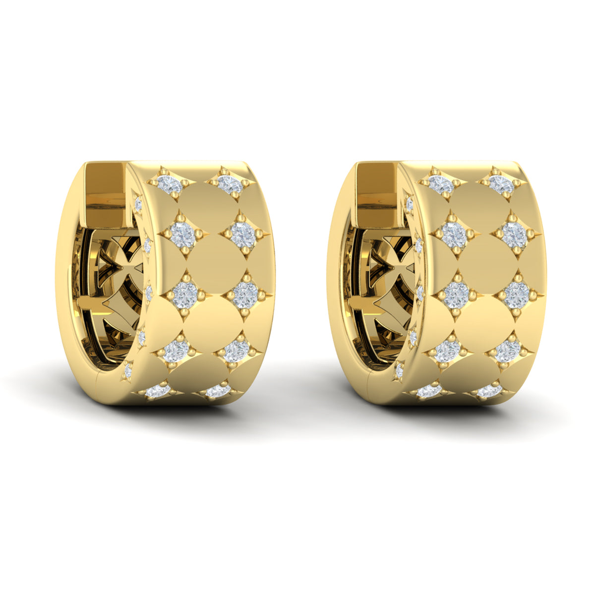 0.37 ctw Diamond Hoop Earrings in 14k Yellow Gold