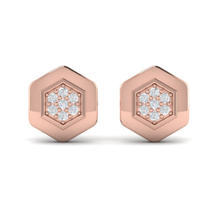 Vlora Serafina 14K Diamond Cluster Honeycomb Stud Earrings (0.18CTW)
