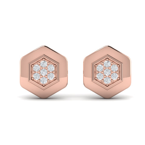Vlora Serafina 14K Diamond Cluster Honeycomb Stud Earrings (0.18CTW)