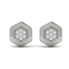 Load image into Gallery viewer, Vlora Serafina 14K Diamond Cluster Honeycomb Stud Earrings (0.18CTW)