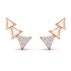 Vlora Miravel 14K Diamond and Multi Trinity Ear Climber (0.1CTW)