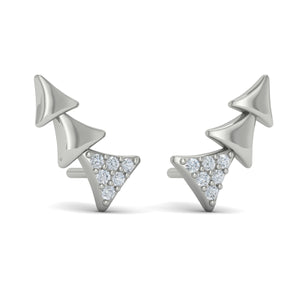 Vlora Miravel 14K Diamond and Multi Trinity Ear Climber (0.1CTW)