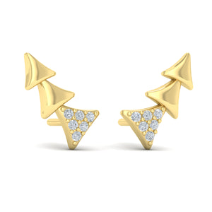 Vlora Miravel 14K Diamond and Multi Trinity Ear Climber (0.1CTW)