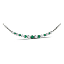 Load image into Gallery viewer, Vlora Adella 14K Diamond &amp; Gemstone Curved Bar Necklace (Diamond 0.26CTW, Gemstone 0.3CTW