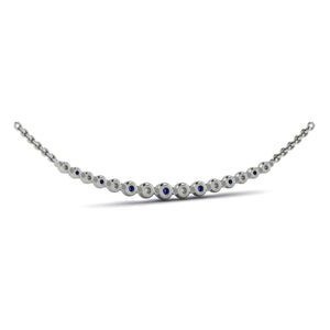 Vlora Adella 14K Diamond & Gemstone Curved Bar Necklace (Diamond 0.26CTW, Gemstone 0.3CTW