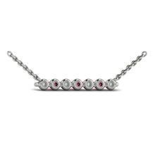 Load image into Gallery viewer, Vlora Adella 14K Diamond &amp; Gemstone Bar Necklace (Diamond 0.28CTW, Gemstone 0.26-0.29CTW