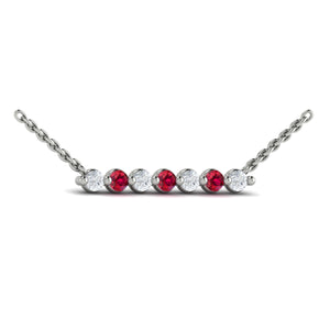 Vlora Adella 14K Diamond & Gemstone Bar Necklace (Diamond 0.28CTW, Gemstone 0.26-0.29CTW