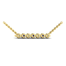 Load image into Gallery viewer, Vlora Adella 14K Diamond &amp; Gemstone Bar Necklace (Diamond 0.28CTW, Gemstone 0.26-0.29CTW