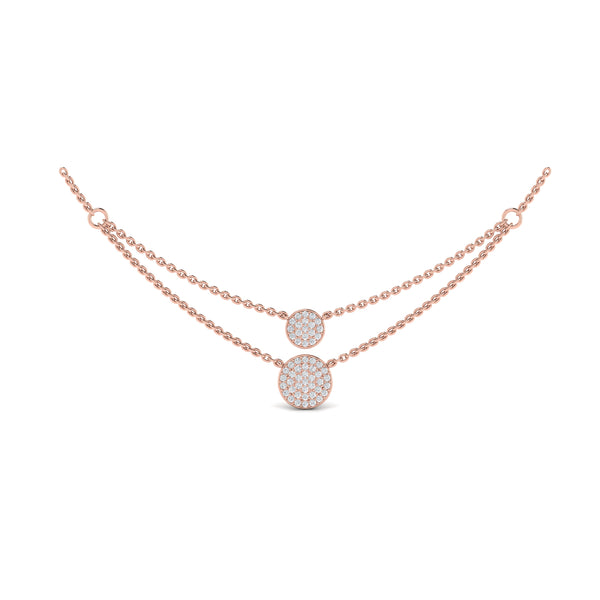 Vlora Marisol 14K Diamond Disc Two Row Necklace (0.76CTW)