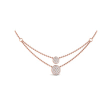 Load image into Gallery viewer, Vlora Marisol 14K Diamond Disc Two Row Necklace (0.76CTW)