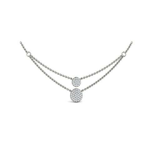 Vlora Marisol 14K Diamond Disc Two Row Necklace (0.76CTW)