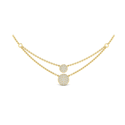 Vlora Marisol 14K Diamond Disc Two Row Necklace (0.76CTW)