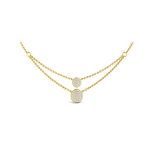 Load image into Gallery viewer, Vlora Marisol 14K Diamond Disc Two Row Necklace (0.76CTW)