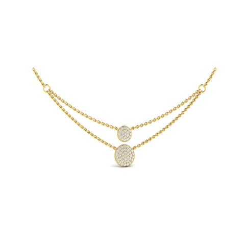 Vlora Marisol 14K Diamond Disc Two Row Necklace (0.76CTW)