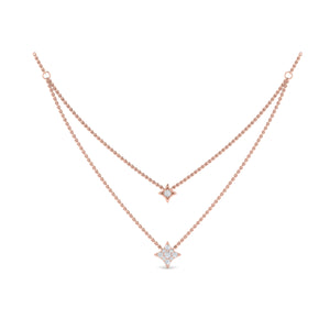 Louis Vuitton Star Blossom Double Pendant Necklace 18K Rose Gold and  Diamonds 