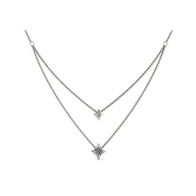 Load image into Gallery viewer, Vlora Estrella 14K Two Row Diamond Vlora Star Pendant Necklace (0.33CTW)